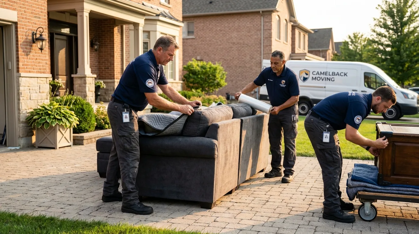 Large estate moving crew wrapping furniture in Double Springs, AL