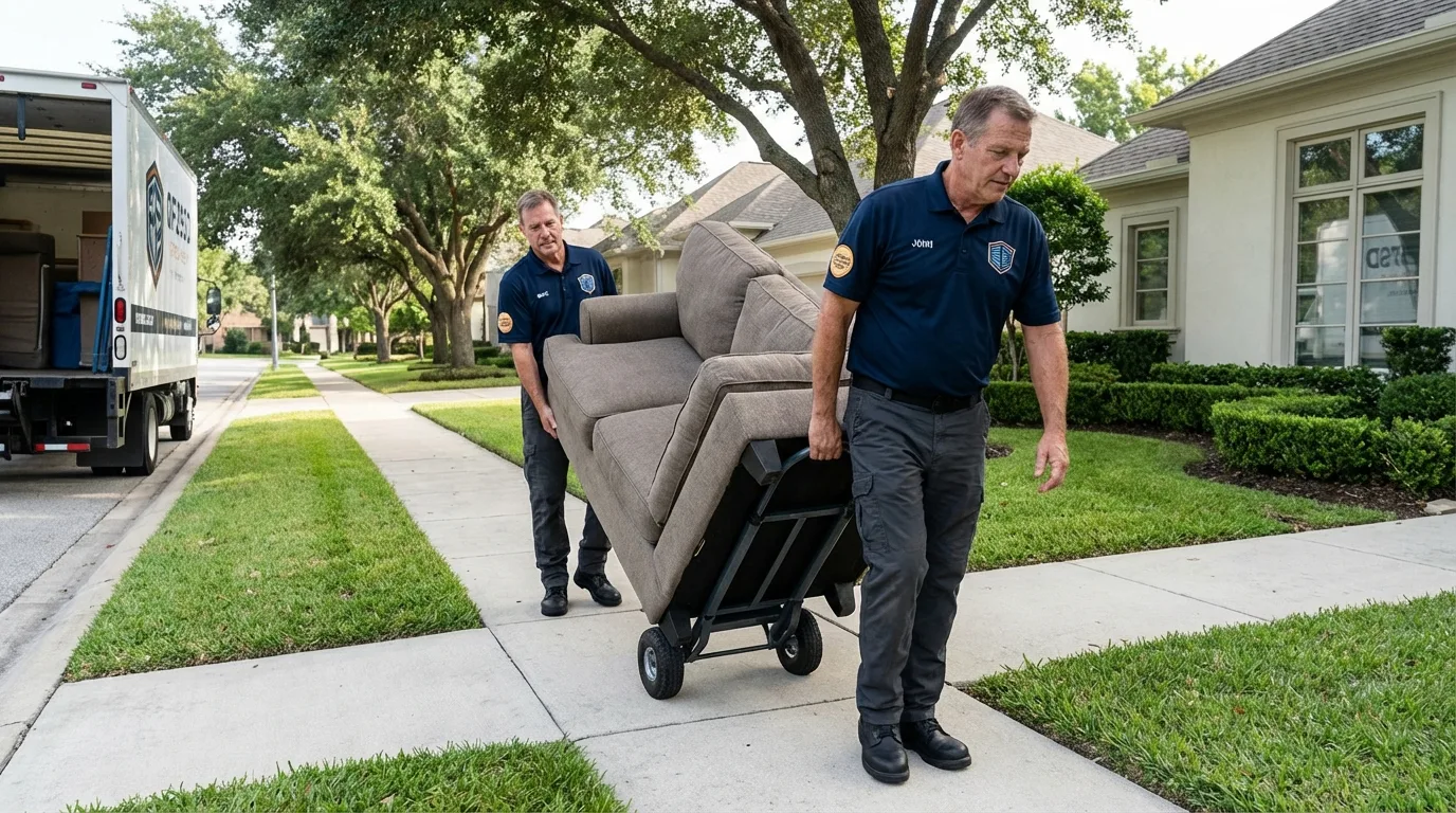 Local residential moving crew loading furniture in Double Springs, AL