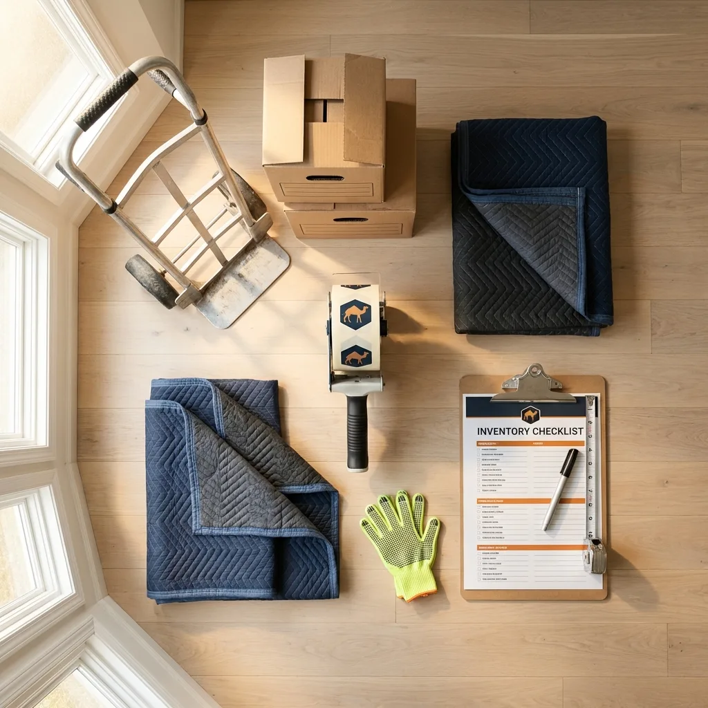 Professional moving supplies and packing materials layout for Double Springs residential relocations