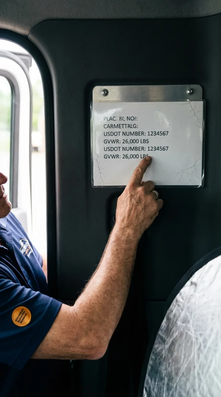 USDOT licensing placard verification in Double Springs